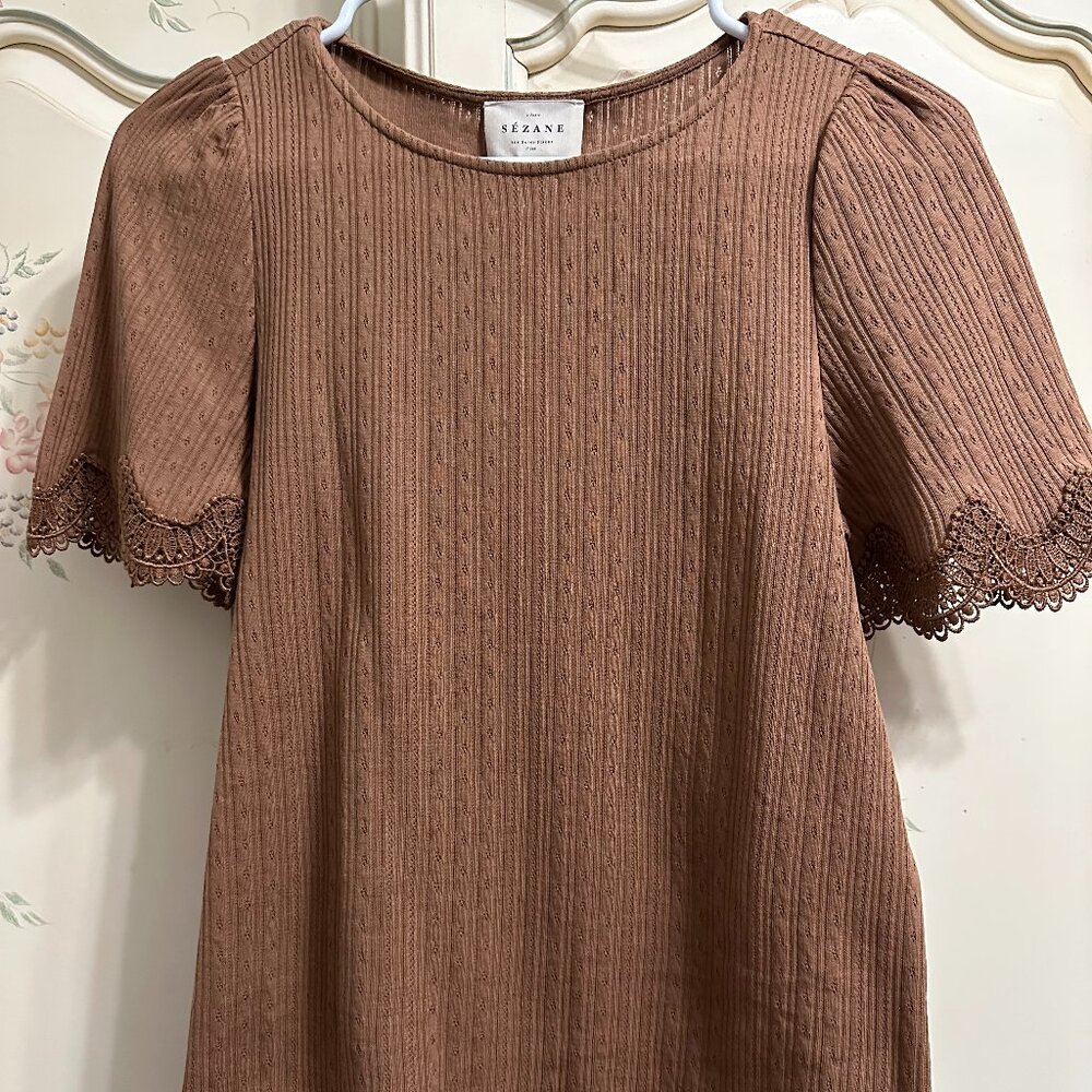 Sezane Cléa T-Shirt, Café XS NWT
